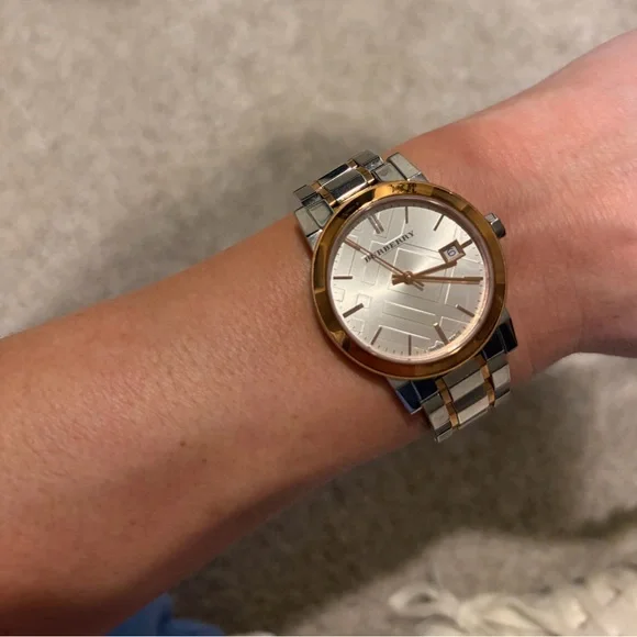 Burberry Two-Tone Silver and Rose Gold Watch - Picture 1 of 5